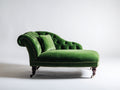 Chaise longue - Velluto-Legno - 180x86x93 cm - Verde scuro-Marrone scuro-Oro - Stile classico