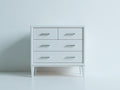 Comodino - Legno - 84x42x79 cm - Bianco-Argento - Contemporaneo