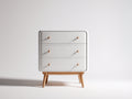 Comodino - Legno - 70x41x82 cm - Bianco-Naturale - Scandinavo