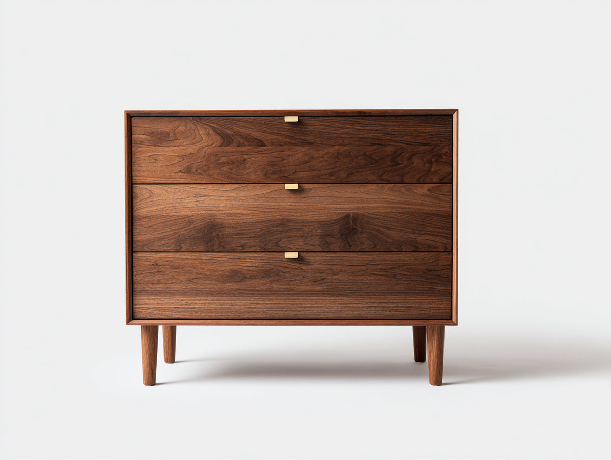 Comodino - Legno - 82x42x78 cm - Marrone noce - Moderno di metà secolo