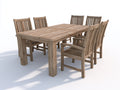 Set da pranzo da esterno - Legno - 200x100x75 cm - Marrone naturale - Rustico