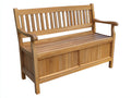 Panche da giardino-Legno massello-125x62x92 cm-Marrone naturale-Classico con vano contenitore