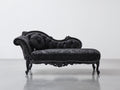 Chaise longue - Legno-Tessuto - 182x82x96 cm - Nero - Stile gotico barocco