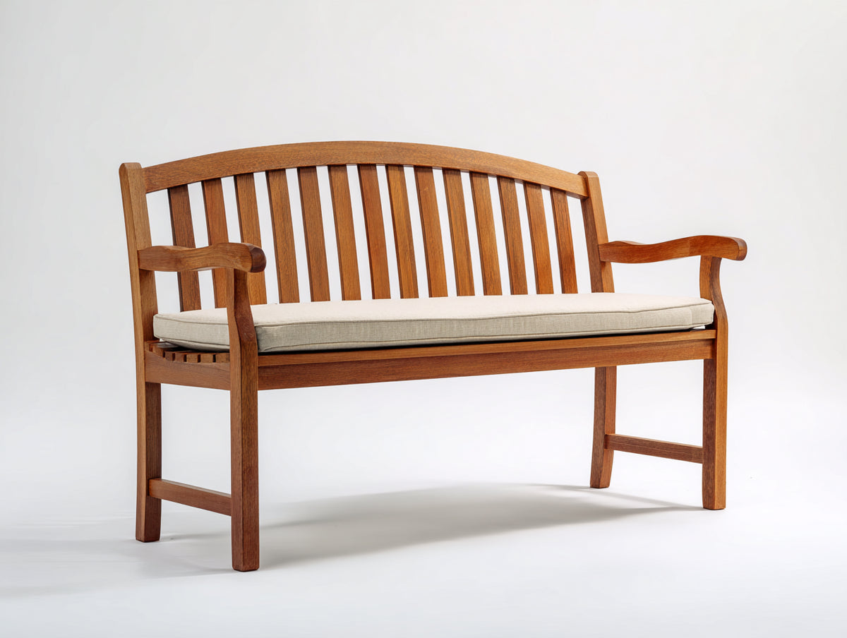 Panche da giardino - Legno-Tessuto - 160x63x94 cm - Marrone caldo-Beige - Stile classico