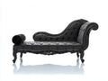 Chaise longue - Tessuto-Legno - 187x77x104 cm - Nero - Stile barocco