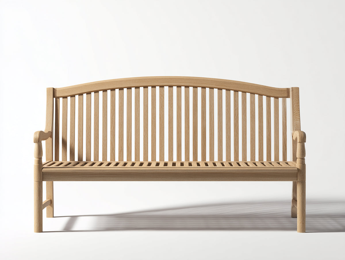Panche da giardino-Legno massello-150x62x94 cm-Marrone chiaro-Classico con schienale arcuato
