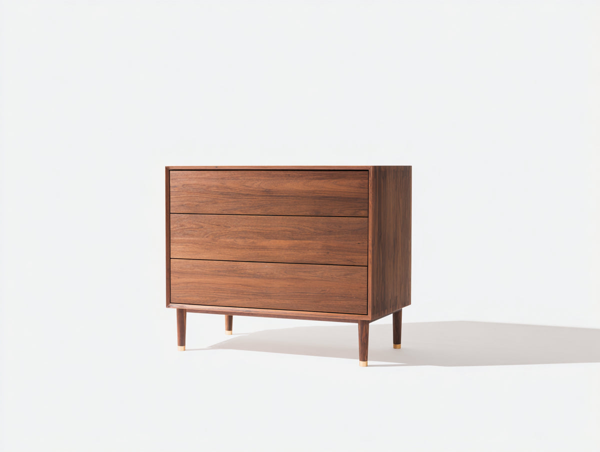 Comodino - Legno - 74x40x72 cm - Marrone noce - Minimalista