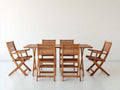 Set da pranzo da esterno - Legno - 180 x 80 x 74 cm - Marrone miele - Pieghevole