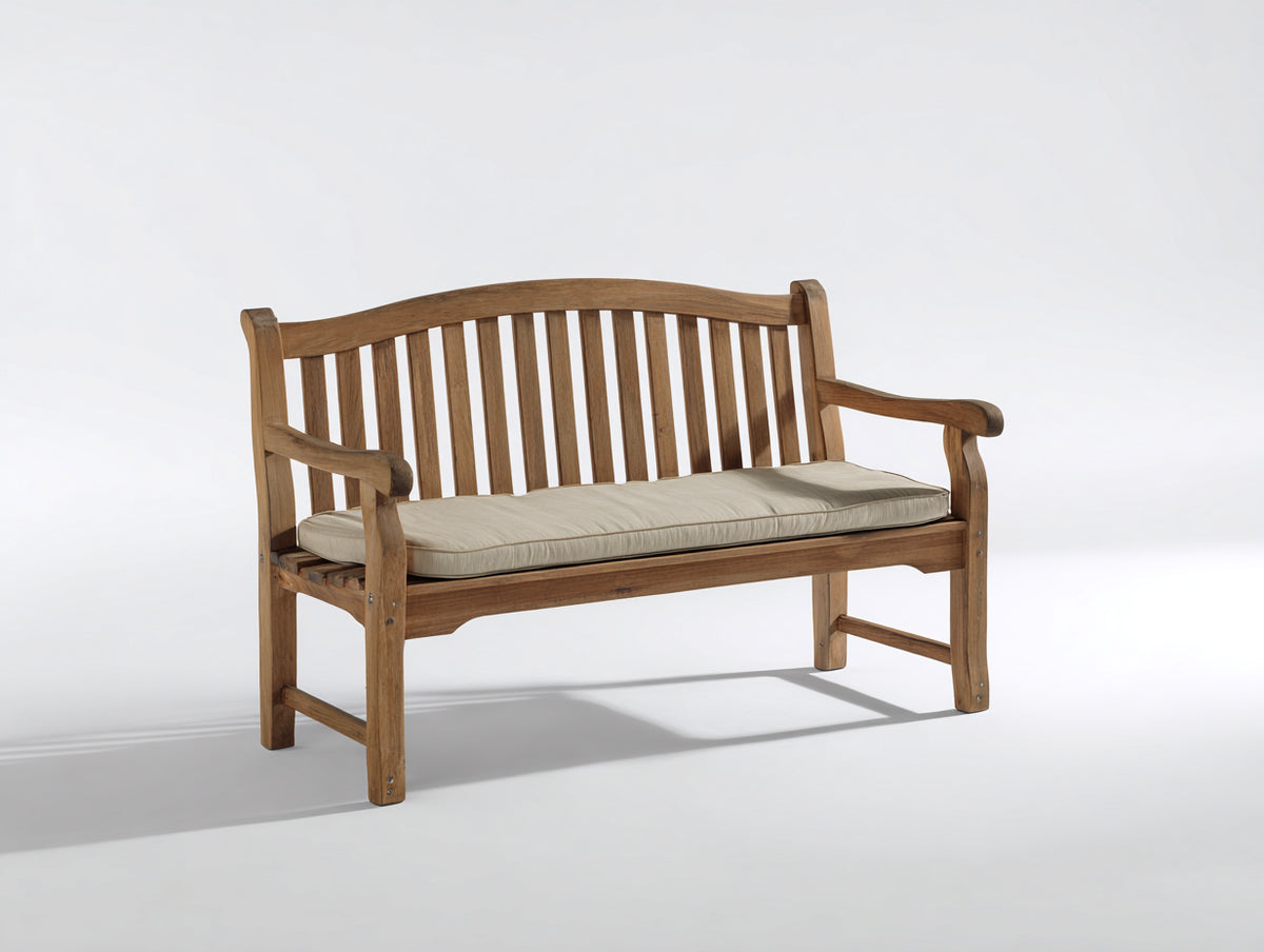 Panche da giardino - Legno-Tessuto - 154x64x92 cm - Marrone naturale-Beige - Stile rustico