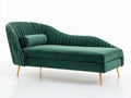 Chaise longue - Velluto-Metallo - 192x85x90 cm - Verde giada-Oro - Stile moderno