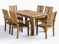 Set da pranzo da esterno - Legno - 180 x 90 x 76 cm - Marrone rustico - Rustico