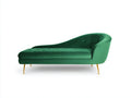 Chaise longue - Velluto-Metallo - 187x81x83 cm - Verde smeraldo-Oro - Stile contemporaneo