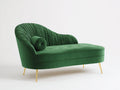 Chaise longue - Velluto-Metallo - 189x83x88 cm - Verde smeraldo-Oro - Stile contemporaneo