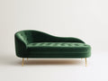 Chaise longue - Velluto-Metallo - 193x84x79 cm - Verde scuro-Oro - Stile moderno
