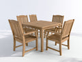 Set da pranzo da esterno - Legno - 140 x 90 x 75 cm - Naturale - Classico